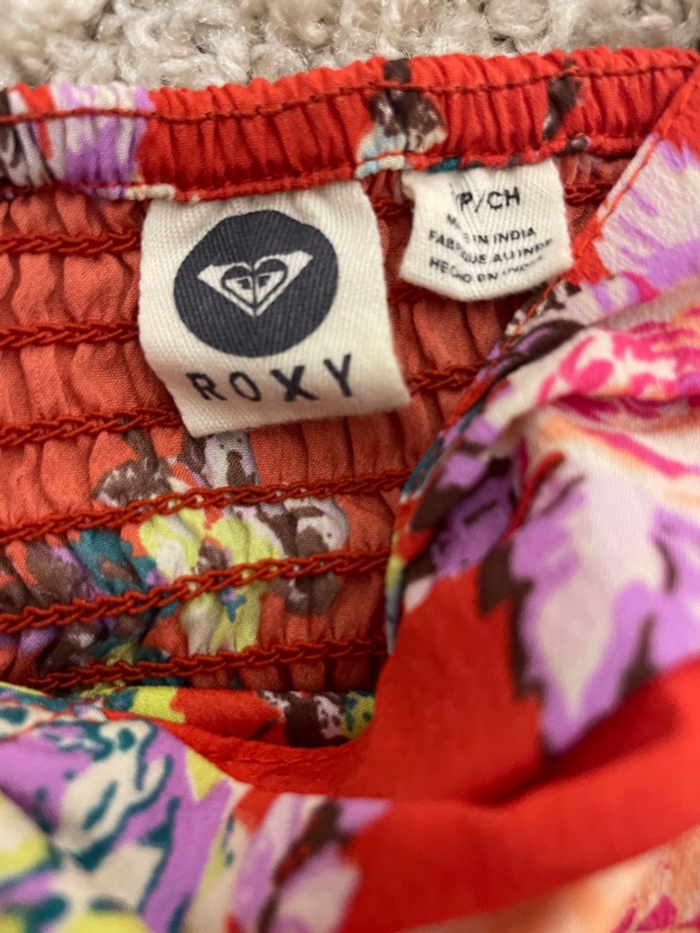 Roxy Red Multicolor Floral Smocked Sundress - Picture 2 of 7